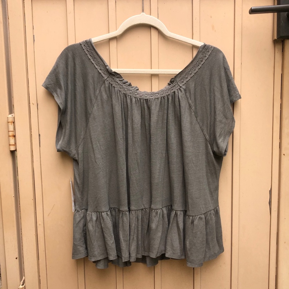 Free People Olive Button Down Top - Picture 3 of 8